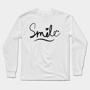 Smile Line Art Long Sleeve T-Shirt